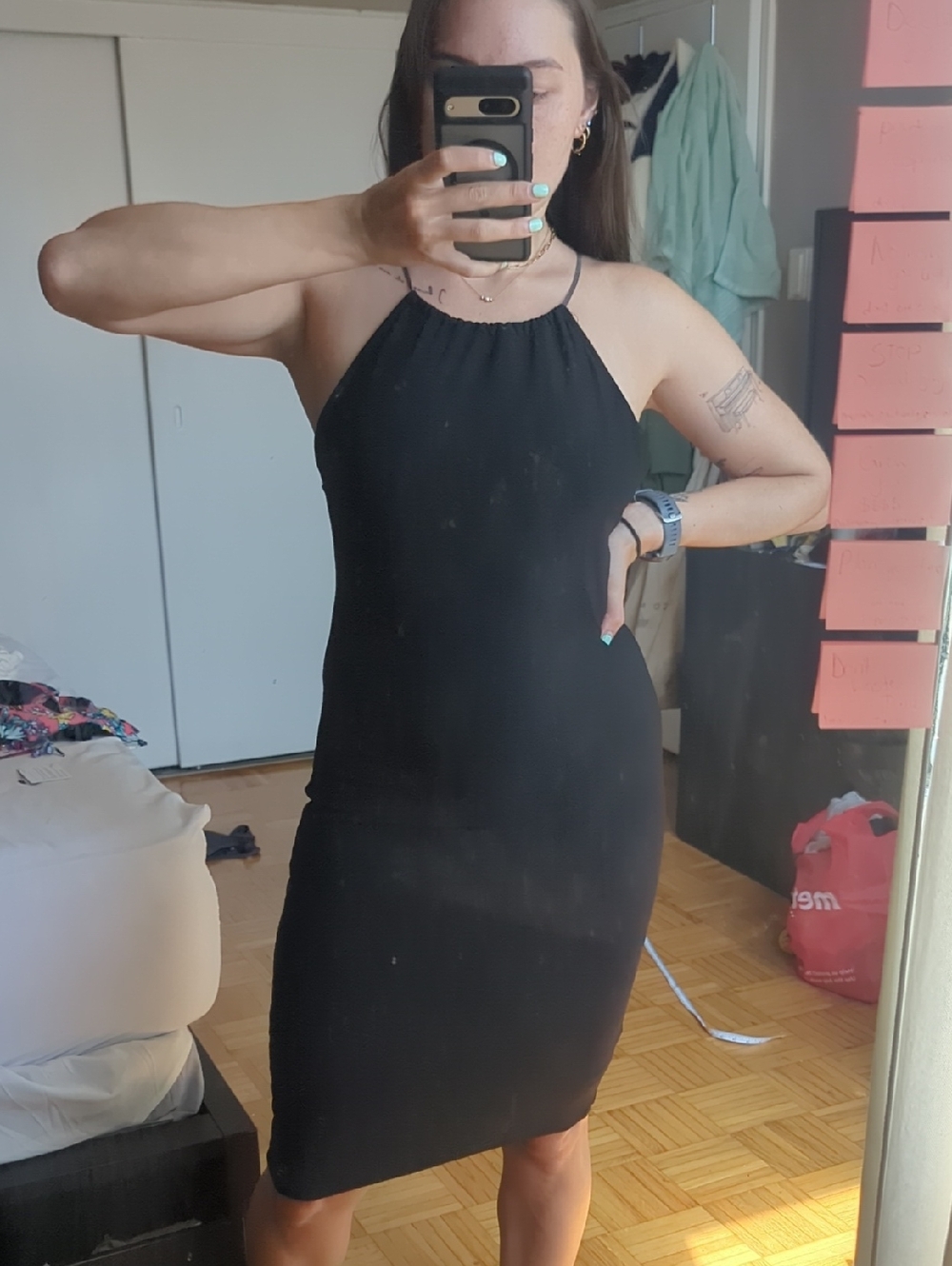 Noisy May Black Halter-Neck Midi Dress